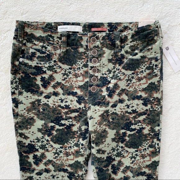 Anthropologie pilcro camo high rise skinny exposed button fly corduroy pants 31 - Picture 5 of 13